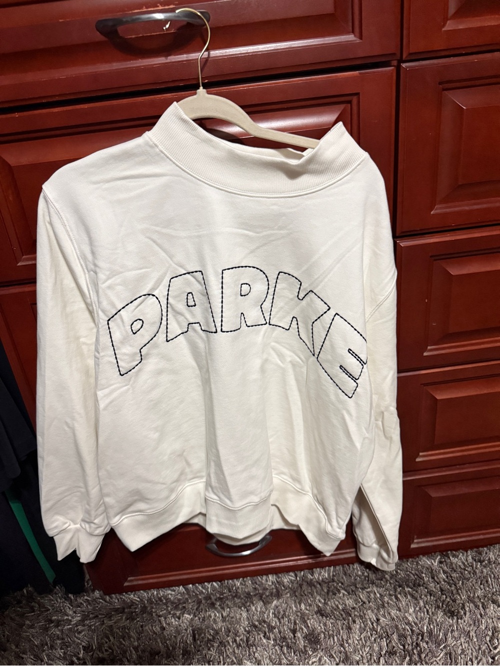 Parke x Target Cream Women’s Mockneck Pullover Sweatshirt S/M NWT